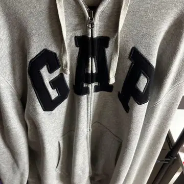 GAP 그레이 집업 후드티 L