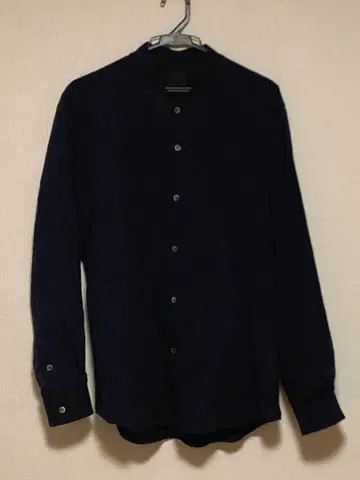 야마우치 염축 가공 린넨 셔츠 네이비 사이즈 4