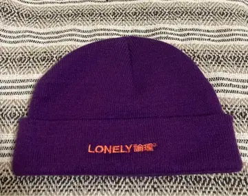 LONELY론리 니트 모자 비니 퍼플 보라색