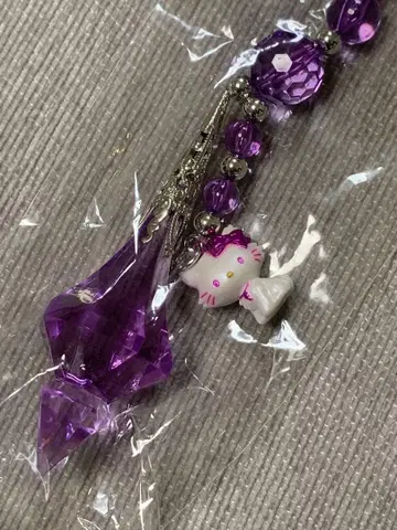 헬로키티 챠미 보라색 2004년산 홋카이도 한정 샹들리에 스트랩