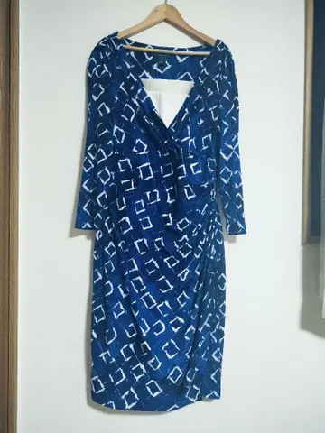 랄프 로렌 네이비 블루와 화이트의 긴팔 원피스 M 사이즈