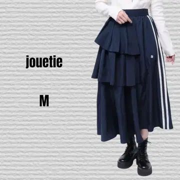 [jouetie] 아지메 라인 프릴 스커트 네이비 M