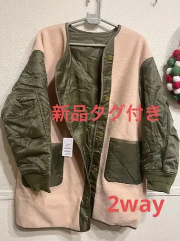 택 포함 새상품 프리크스 웍스 2way 보아 코트 퀼팅 코트