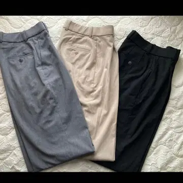 유니클로 턱 와이드 팬츠 XS 3색 블랙 그레이 베이지