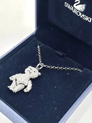 스와로브스키 베어 목걸이 곰 테디베어 실버