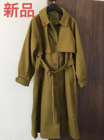 새상품 넥 요크 롱 코트 프론트 요크 ZARA 빔즈