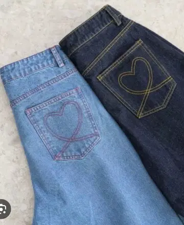 idem heart tuck wide denim/턱 데님 팬츠