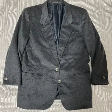 [ 새상품급 ] 그레이 테일러드 자켓 캐시미어 100% 은색 버튼