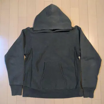 Champion USA 빨간색 단일 택 복각 그린 후디 눈 없음