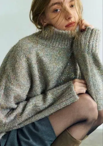 Cygne 라메 숏 니트 풀오버 Aurore 멀티 컬러