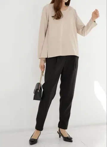 베이지 블랙 셋업 3L 사이즈