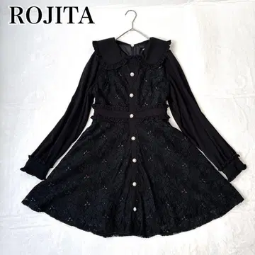 새상품급 ROJITA 로지타 원피스 긴팔 유아테야 레이스 블랙