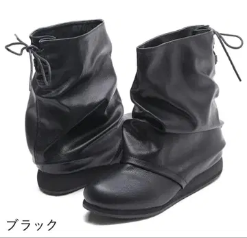 숏부츠 여성용 주름 루즈 나우시카부츠 블랙 M