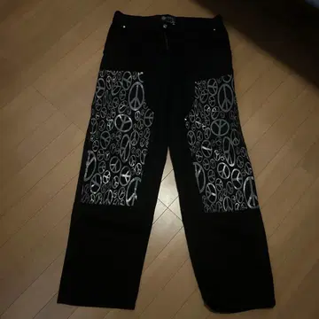 Y2K sk8 hiphop PARA 배기 블랙 데님 w34