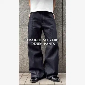 Regen Glanz 스트레이트 셀비지 데님 팬츠 사이즈 L