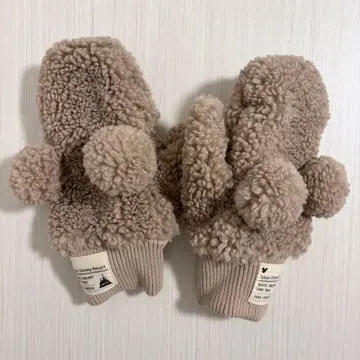 [ 새상품급 ] 도쿄 디즈니 리조트 폼폼 포함 보아 장갑 미튼 베이지