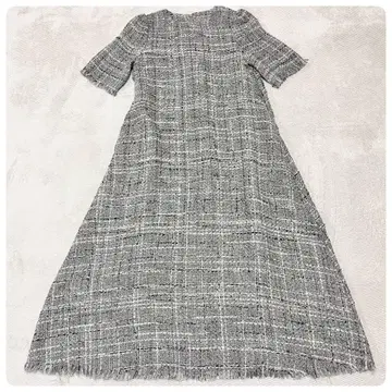 [ 새상품급 ] 벌스데이 바쉬 그레이 계열 트위드 프린지 롱 원피스