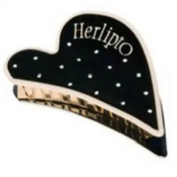 Bicolor Heart Twincle Hair Clip black