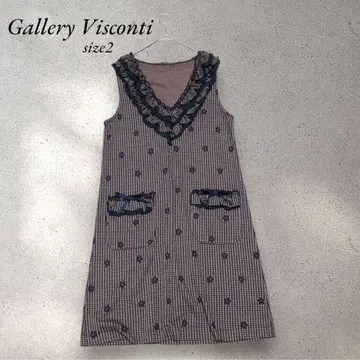 [ 새상품급 ] 갤러리 비스콘티 더블 프릴 리본 도트 원피스