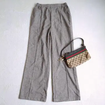 렙심 체크 이지 팬츠 와이드 스트레이트 슬랙스 돌려입기 M