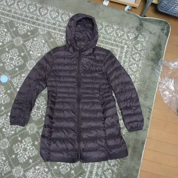 유니클로 UNIQLO 울트라 라이트 다운 코트 브라운 후드 XL