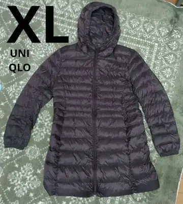 유니클로 UNIQLO 울트라 라이트 다운 코트 브라운 후드 포함 XL