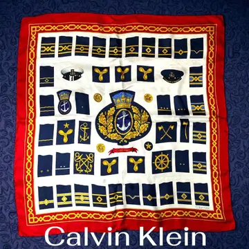 캘빈 클라인 해군 모티브 실크 스카프