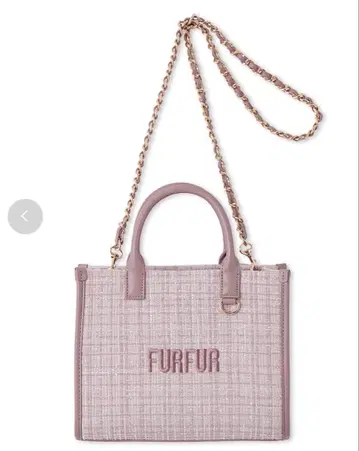 FURFUR 트위드 로고 토트백 LAV 라벤더