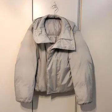 유니클로 U 퍼프 테크 후드티 S 라이트 그레이 여성용