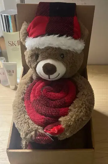 산타 모자 곰 봉제 인형