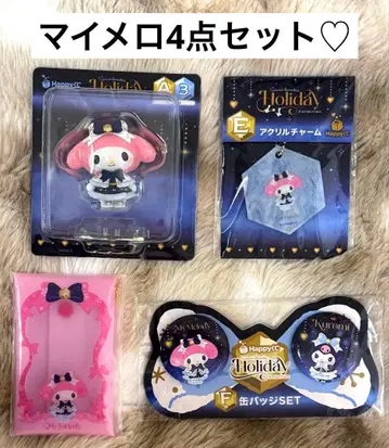 산리오 복권 마이멜로디 피규어 아크릴 참 캔뱃지 파우치
