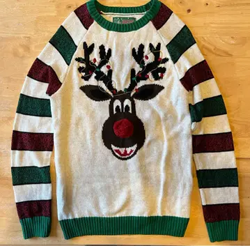 크리스마스 루돌프 니트 스웨터 긴팔