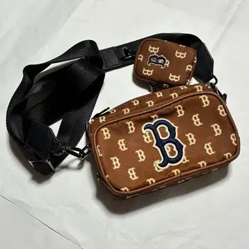 MLB 메이저리그 숄더 브라운 B 자수 가방 백