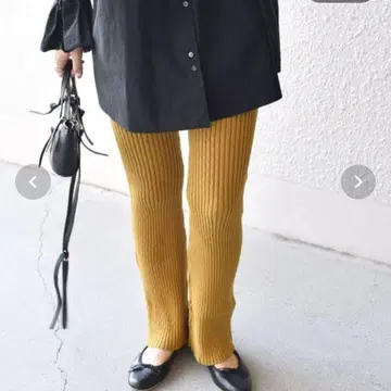 SHIPS 리브 니트 레깅스 팬츠 아이보리