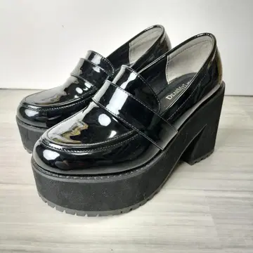 DEARMYLOVE 초 통굽 로퍼 펌프스 블랙 25cm