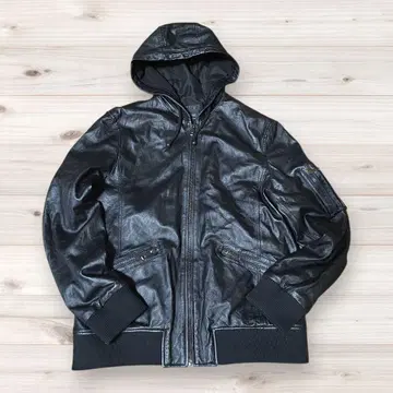 FORTIME 패션 가죽 후드 부착 라무 가죽 자켓