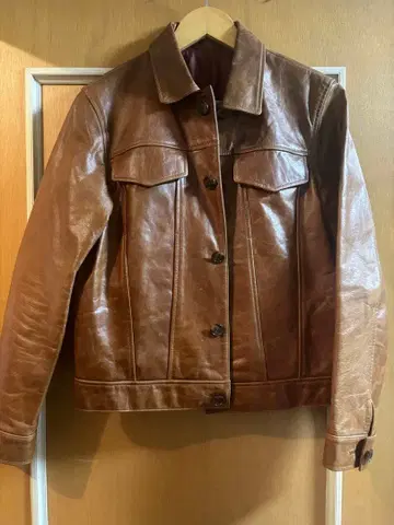 가죽 자켓 브라운 소가죽