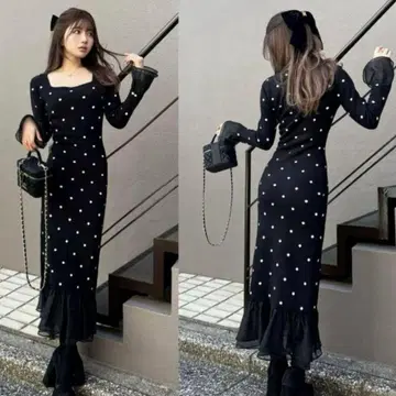 Darich 시어 도킹 머메이드 원피스 도트