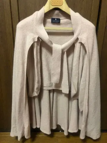 란판 컬렉션 망토 폴레로 포함 캐시미어 울 카멜 베이지