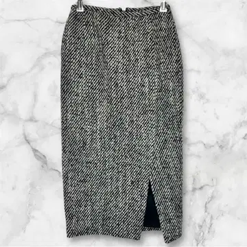 [에스트네이션] 트위드 롱 타이트 스커트 울 혼방 모노톤 34사이즈