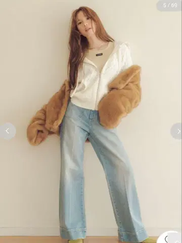 lily brown 스트레이트 플레어 데님 팬츠