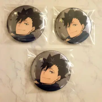 하이큐!! 코스모 월드 홀로그램 캔뱃지 쿠로오 테츠로 3개