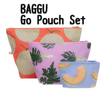 [ 2단 접기 발송 ] BAGGU 고 파우치 세트 재패니즈 프로듀스