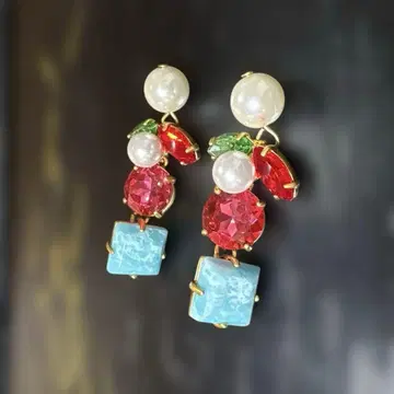 컬러풀 스톤 귀걸이 약 5cm