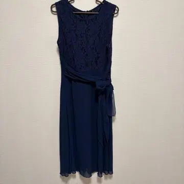 네이비 블루 레이스 드레스 리본 포함 브라이덜 파티 드레스 결혼식