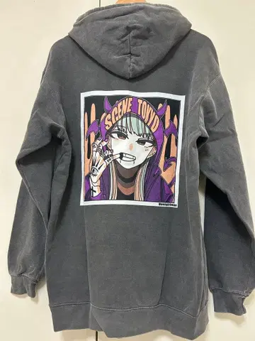 SCENE TOKYO 애니메이션 후드티 그레이
