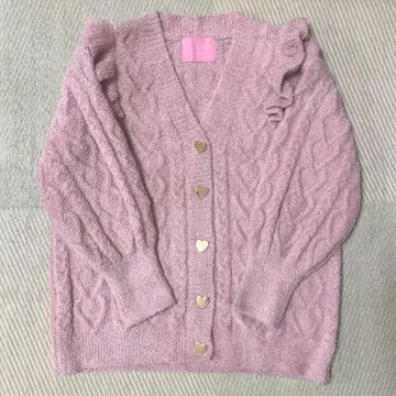 젤라또피케 발렌타인 하트 핑크 가디건 프릴