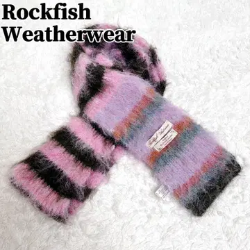 Rockfish Weatherwear 스트라이프 머플러 카키 핑크