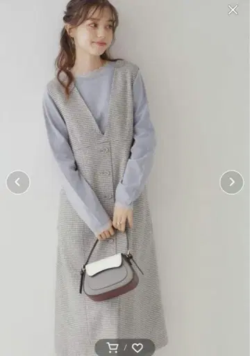 쿠튀르 브로치 하운드투스 체크 오버롤 스커트