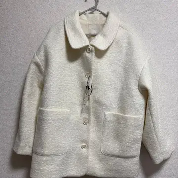 hinari 스텐칼라 샤기 미들 코트